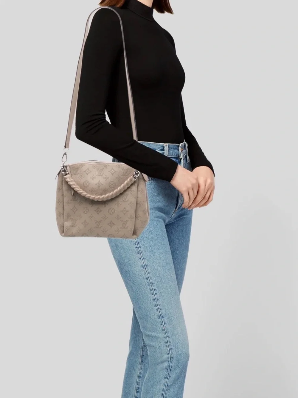 Louis Vuitton Beige Perforated Monogram Braided-Handle Hobo